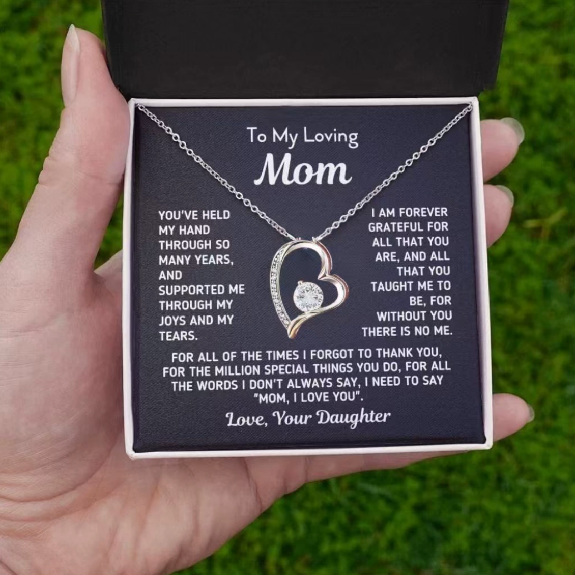 “To My Loving Mom” – Heart Necklace