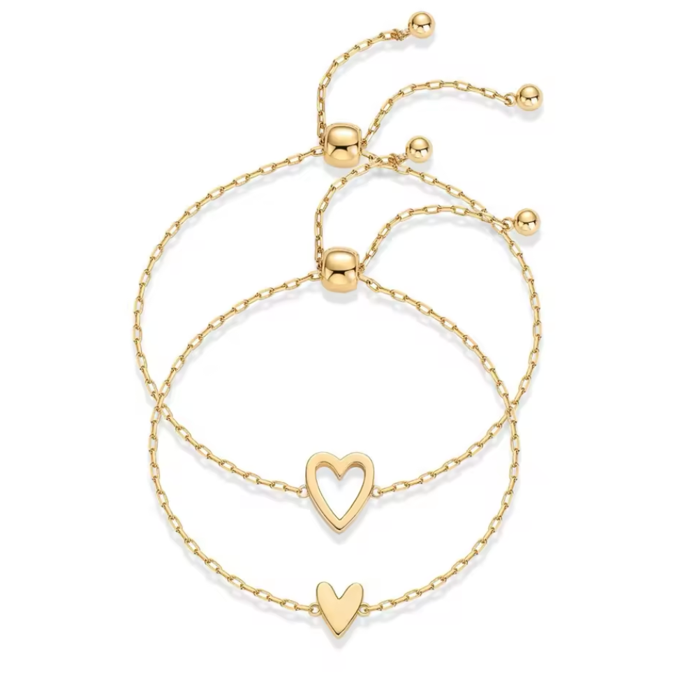 Matching Heart Bracelet Set