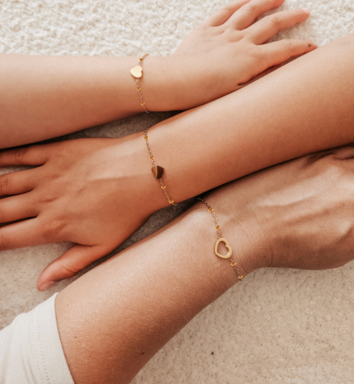 Matching Heart Bracelet Set