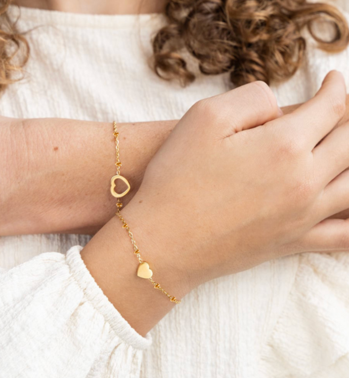 Matching Heart Bracelet Set