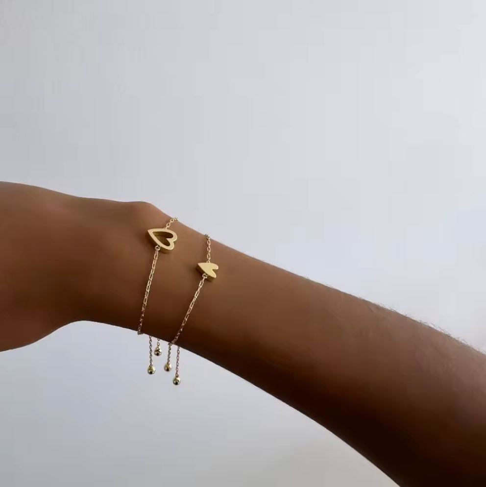 Matching Heart Bracelet Set