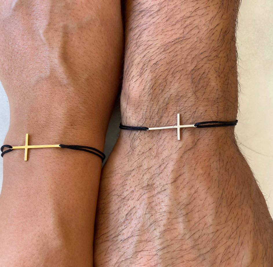 cross bracelet - matching with dad or friend
